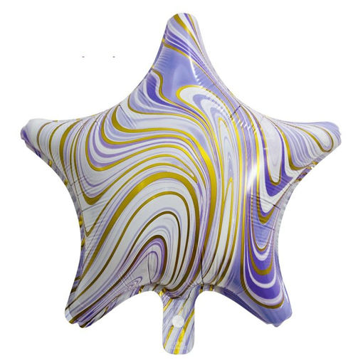 Picture of MARBLE STAR FOIL BALLOON PURPLE 18INCH